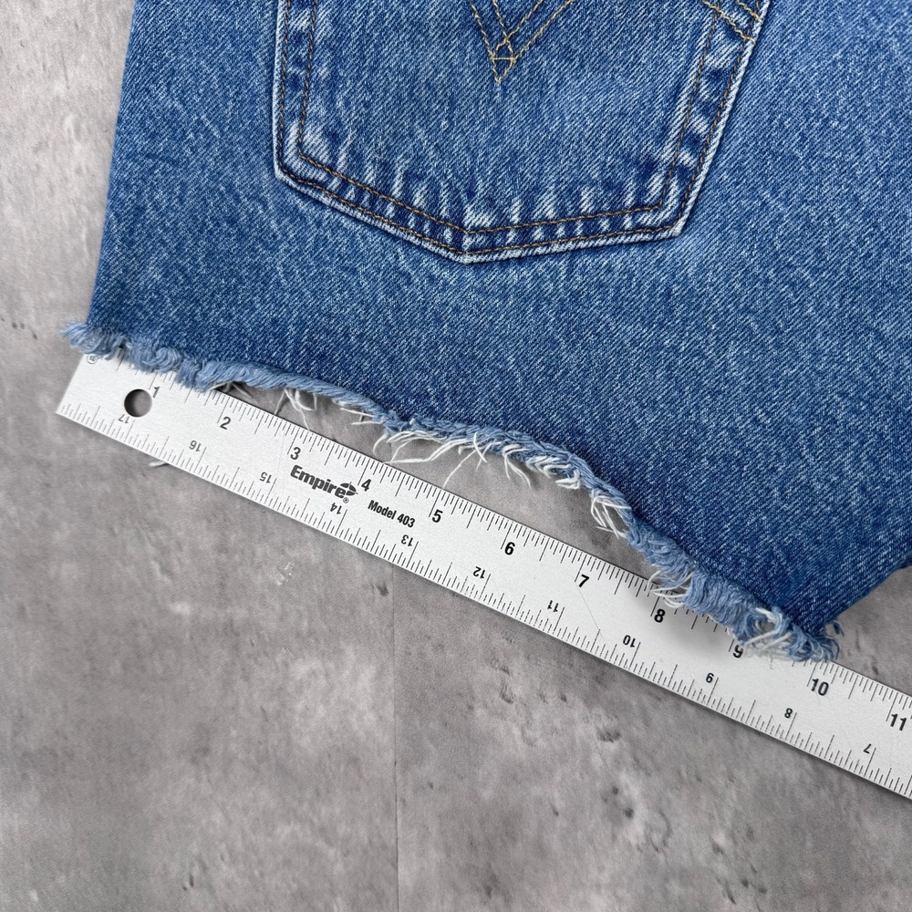 Levi's 501 Cut Off Shorts Women's 28 Premium Collection Distressed Denim Y2K - Picture 7 of 10